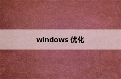 windows 优化